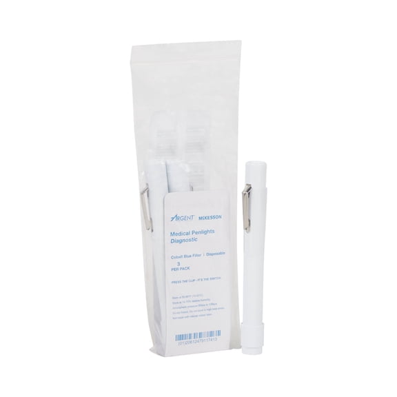 McKesson Medical Penlights, Diagnostic - Disposable, 4 1/2 in, 1 Count, 3 Packs, 3 Total