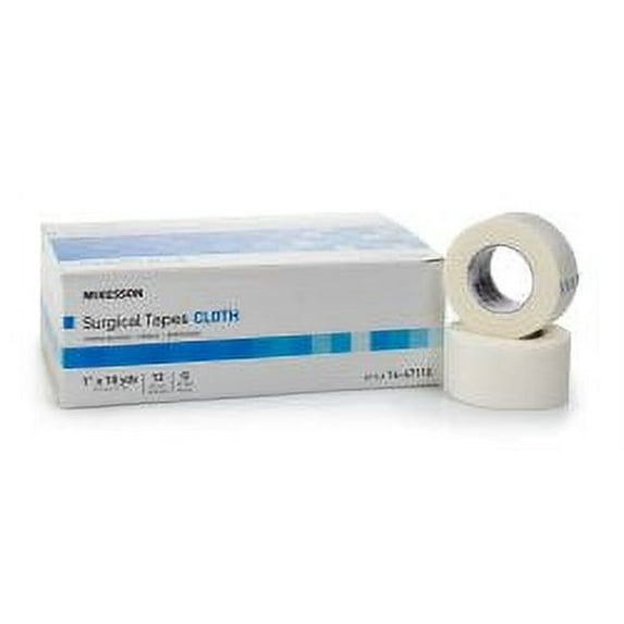 McKesson Medical Tape Silk-Like Cloth 1 Inch X 10 Yard White , 16-47110 - Box of 12