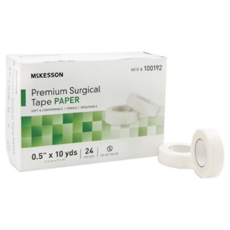 McKesson Medical Tape Water Resistant Paper 0.5 Inch X 10 Yards NonSterile 1 Piece