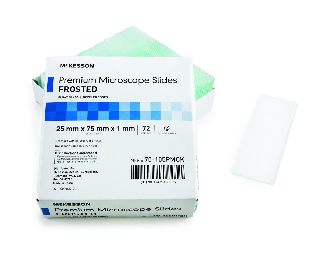 McKesson Microscope Slide 25 X 75 X 1 mm Frosted End, McKesson Brand ...