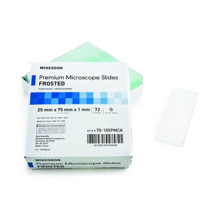 McKesson Microscope Slide 25 X 75 X 1 mm Frosted End, McKesson Brand, 70-105PMCK - Box of 72
