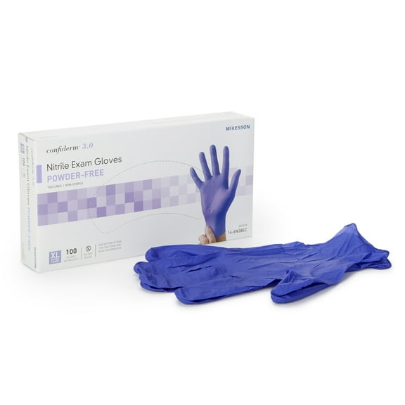 McKesson Nitrile Exam Gloves - Disposable, Powder-Free Medical Gloves, XL, 100 Count, 1 Box