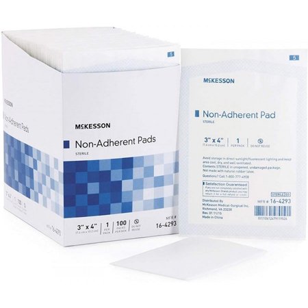 McKesson Non-Adherent Pad, 3 Inches x 4 Inches, 100 Count