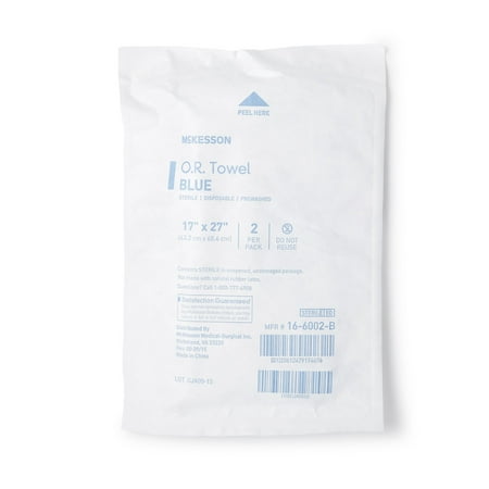 McKesson O.R. Towels, Disposable - Pre-Washed, Sterile - 17 in x 27 in, 80 Count