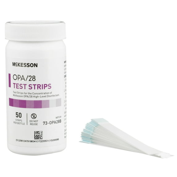 McKesson OPA/28 Test Strips, Concentration Indicator, Single-Use, 50 Count, 1 Pack