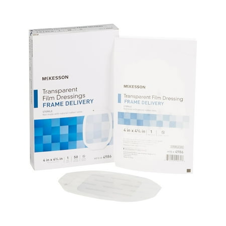 McKesson Octagonal Sterile Dressing with Frame-Style Delivery, 4 x 4.75 Inch, 50 Count