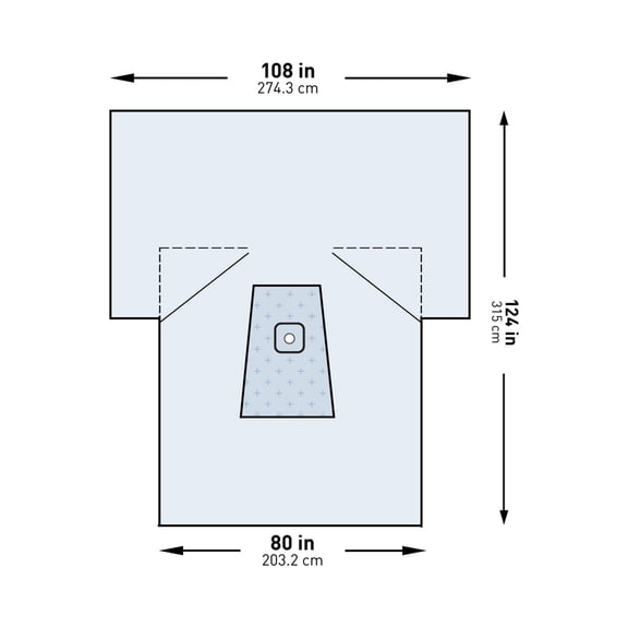 McKesson Orthopedic Drape Blue 108 W X 80 W X 124 L Inch 183-I80-09158G-S