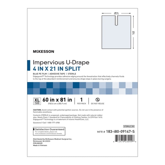 McKesson Orthopedic Drape Blue 60 W X 81 L Inch 183-I80-09147-S