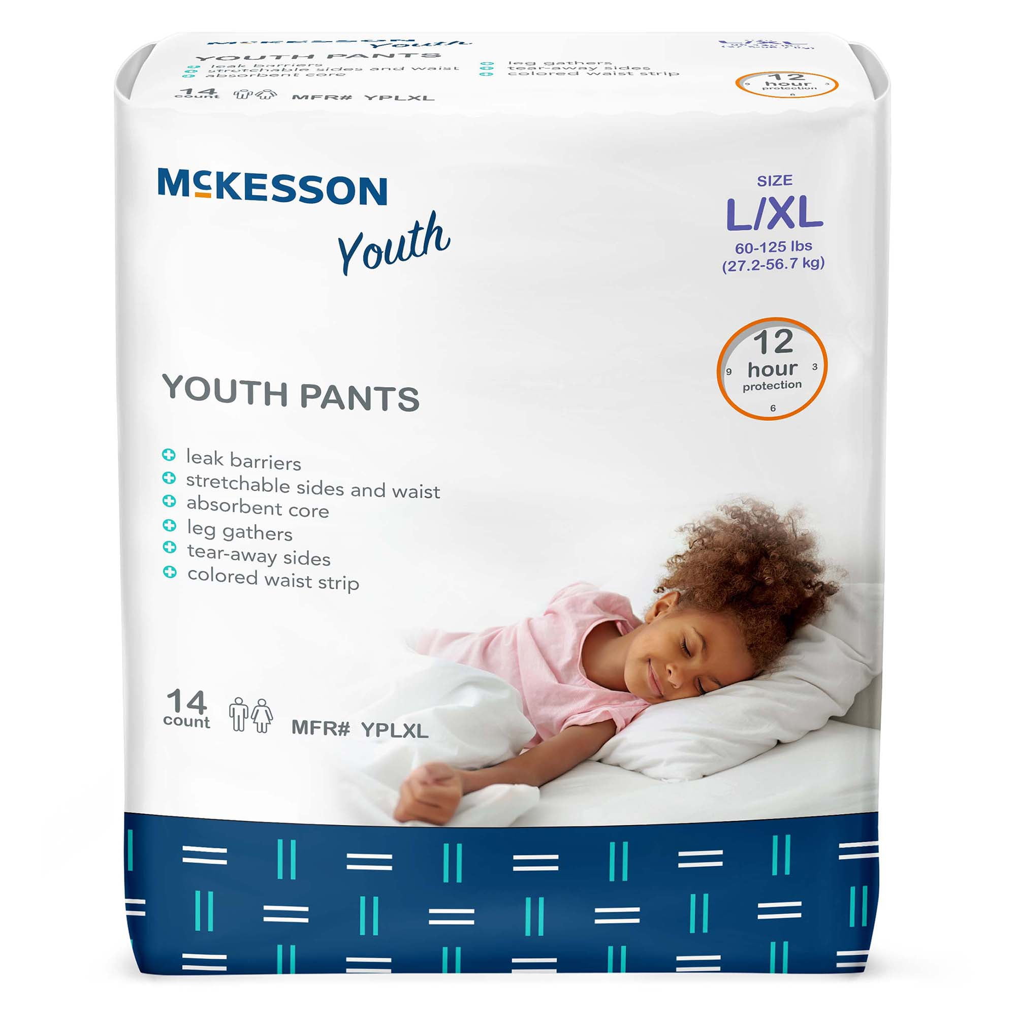 McKesson Overnight Pull Up Pants for Boys or Girls Training Pant- Size  Large/XL, 60-120 lbs, 14 Count, 4 Packs, 56 Total