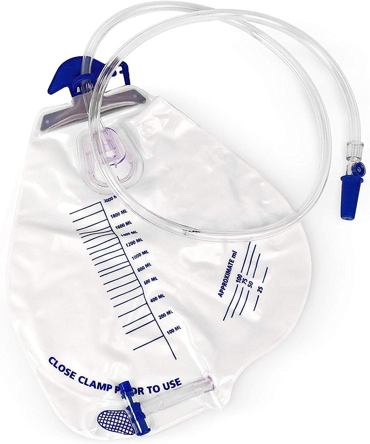 McKesson Pack of 20 Urinary Drainage Bag with AntiReflux Drip Chamber 2000 ml. 48 Inch Sterile
