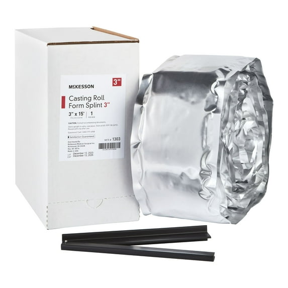 McKesson Padded Splint Roll - Fiberglass Orthopedic Casting Roll, 3 in x 15 ft, 1 Count, 1 Pack