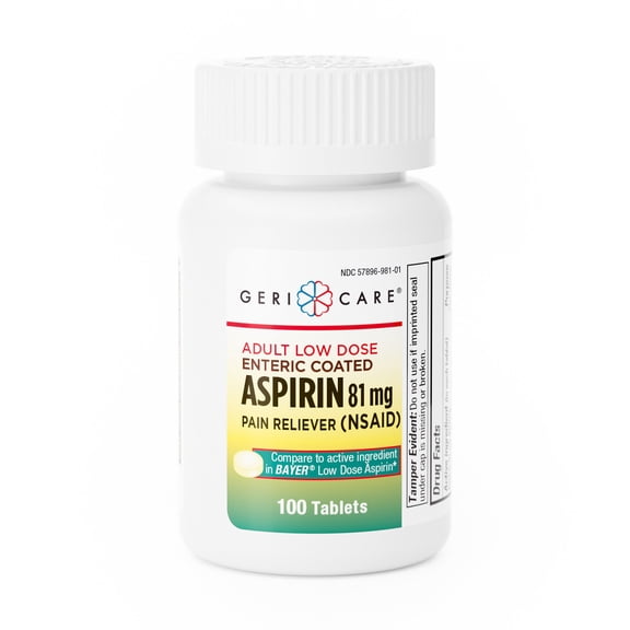 Geri-Care Pain Relief Aspirin Tablet, 100 per Bottle