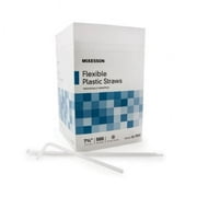 McKesson Flexible Plastic Straw, 7.75 Inches, White, Individually Wrapped, 500 Count