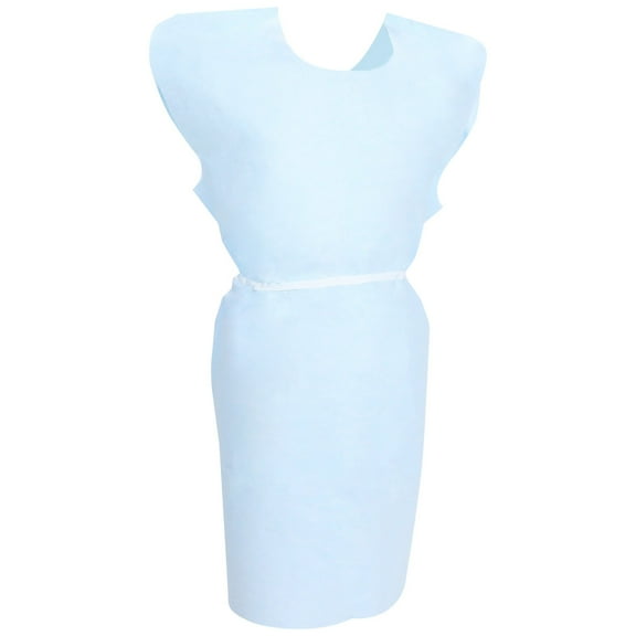McKesson Patient Exam Gowns, Tissue/Polyester, Disposable, Blue, One Size Fits Most, 50 Count