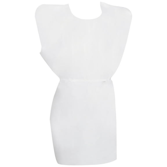 McKesson Patient Exam Gowns, Tissue/Polyester, Disposable, White, One Size Fits Most, 50 Count
