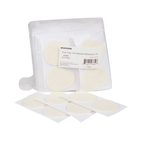 McKesson Pedi-Pad Protective Felt Foot Pads - 1/8 in Thick, Size 106-Large, 2000 Ct