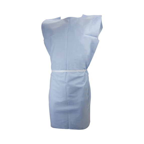 McKesson Pediatric Exam Gown, Disposable - Waist Belt, Short Sleeve, Kids Design, Unisex - Blue, 21 in x 36 in, 50 Count