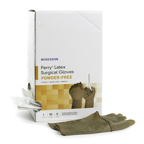 McKesson Perry Disposable Sterile Latex Surgical Glove Standard Cuff Length SIZE 9 20-1390N 200 per Case