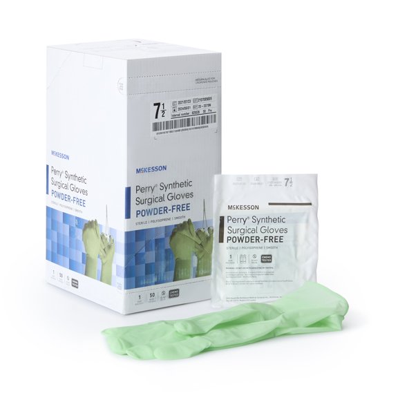 McKesson Perry Performance Plus Polyisoprene Surgical Glove Standard Cuff Length SIZE 7.5 50 per Box