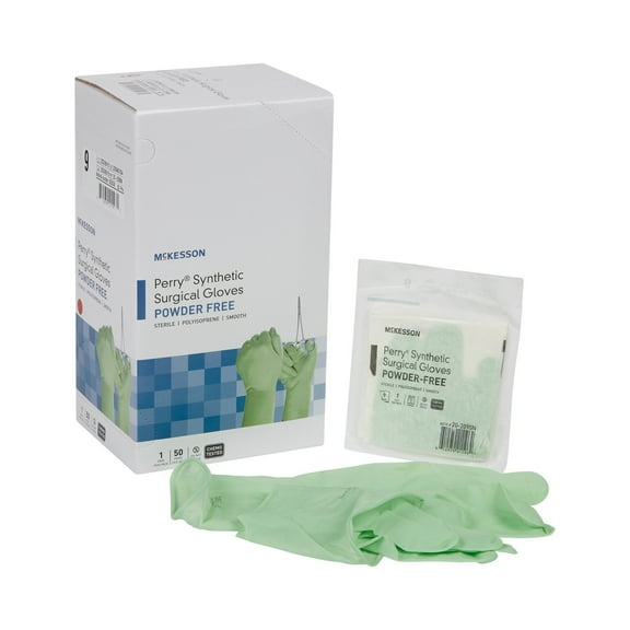 McKesson Perry Performance Plus Polyisoprene Surgical Glove Standard Cuff Length SIZE 9 50 per Box