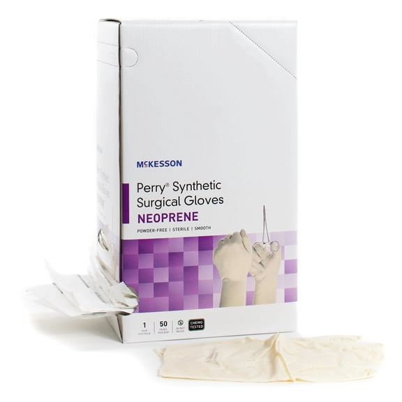 McKesson Perry Synthetic Surgical Gloves Polychloroprene Surgical Glove Standard Cuff Length SIZE 9 200 per Case