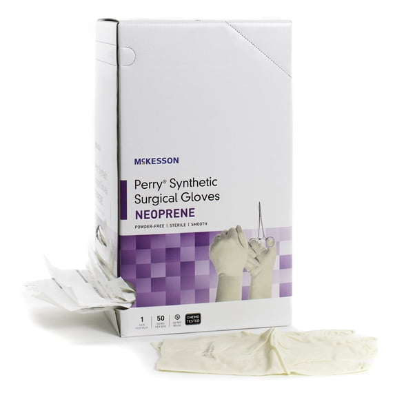 McKesson Perry Synthetic Surgical Gloves Polychloroprene Surgical Glove Standard Cuff Length SIZE 9 200 per Case