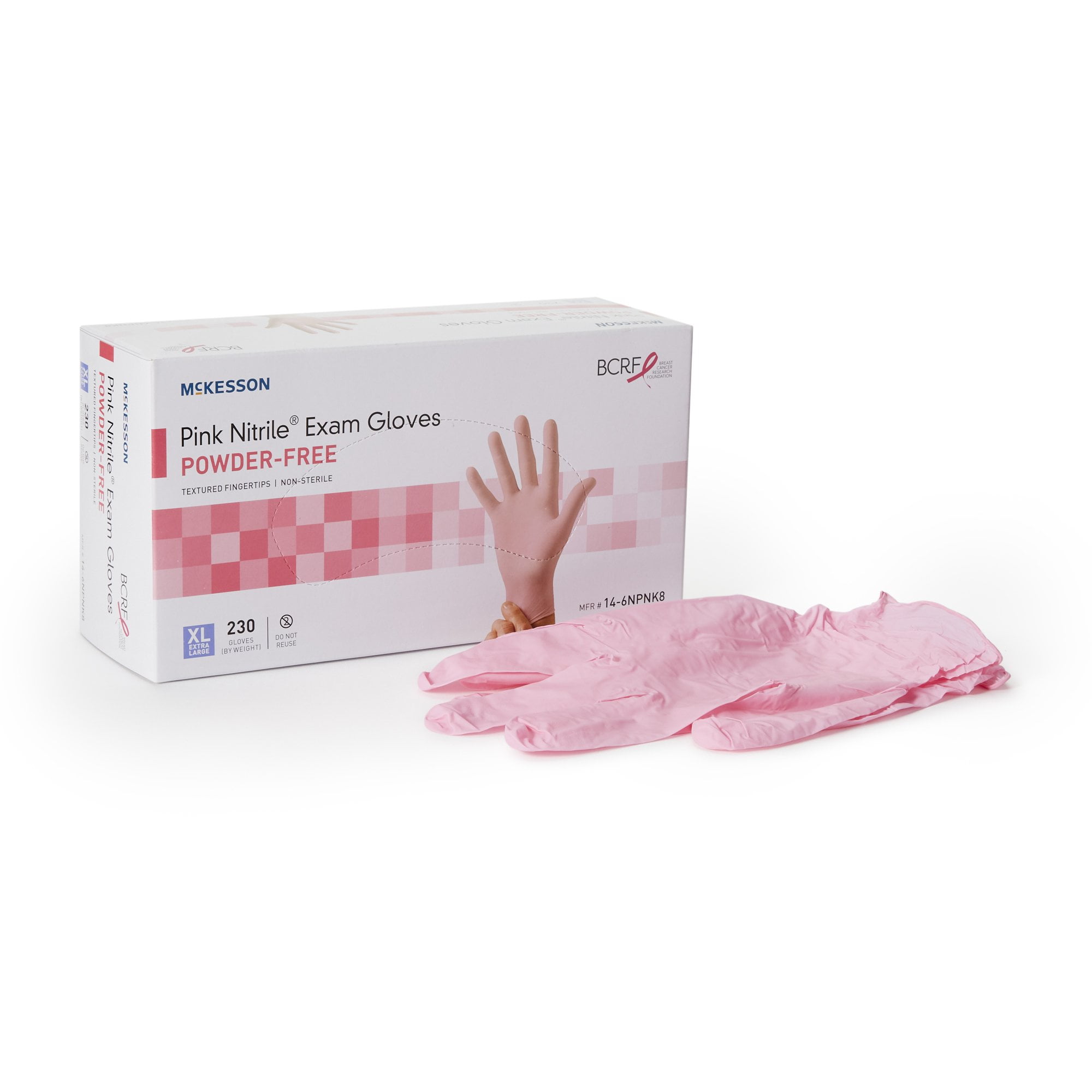 McKesson Pink Nitrile Exam Gloves PowderFree, LatexFree Size XL