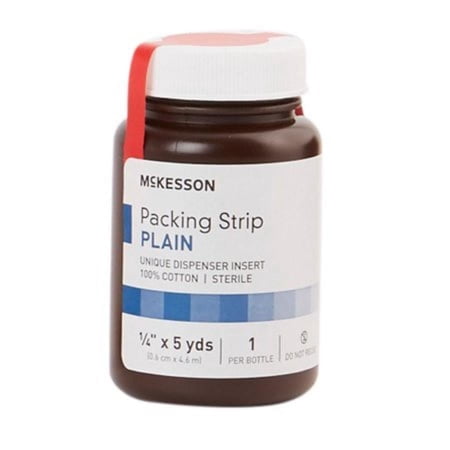 McKesson Plain Packing Strip, Small, .25 Inch x 5 Yards, 12 Count