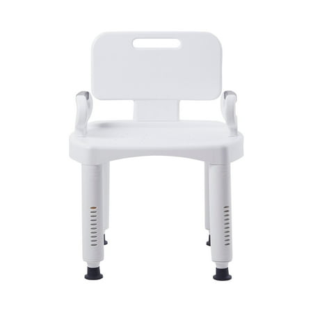 McKesson Plastic Bath Bench with Removable Back, 21.25" Seat Width, 350 lbs Weight Capacity, 4 Ct
