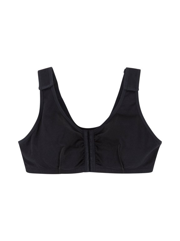 Post-Surgical Bra, Cotton/Spandex - Black, Fits 38B, 38C, 38D, 1 Ct