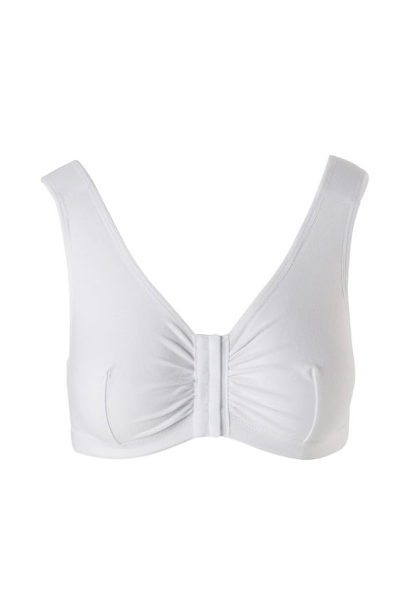 Post-Surgical Bra, Cotton/Spandex - White, Fits 34B, 34C, 34D, 1 Ct