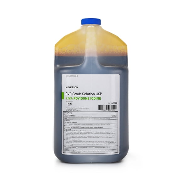 McKesson Povidone-Iodine Surgical Scrub Solution, Pre- and Post-Op, 7.5% Strength - 1 gal Jug, 1 Ct