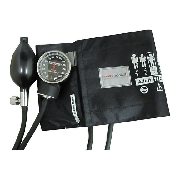 McKesson Premium Adult Cuff Arm Aneroid Sphygmomanometer Unit 2-Tubes Black 1 Each