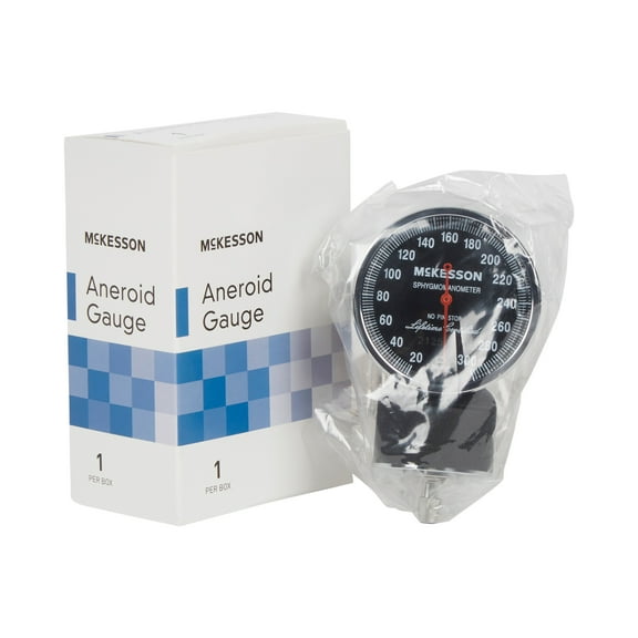 McKesson Premium Aneroid Gauge - ANSI SP9 Compliant Blood Pressure Gauge for use with Deluxe Aneroid Sphygmomanometers (01-720 Series) - 300mmHg, 1 Ct