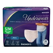 McKesson Premium Discreet Underwear for Women - Heavy Absorbency Incontinence Briefs - S/M, 20 Count, 4 Packs, 80 Total