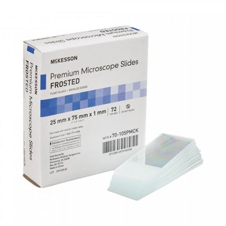 McKesson Premium Frosted Microscope Slide, 25 x 75 mm, 72 Count