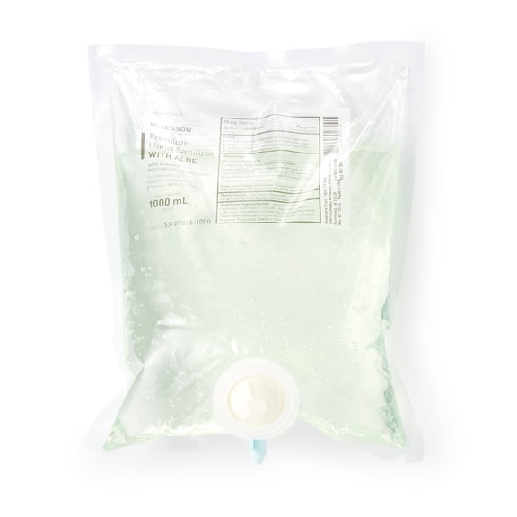 McKesson Premium Hand Sanitizer with Aloe, Ethyl Alcohol Gel Dispenser Refill Bag, 34 oz, 1 Count, 1 Pack