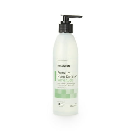 McKesson Premium Hand Sanitizer with Aloe Gel, Ethyl Alcohol, 70% Strength, 8 ounce Pump Bottle, Spring Water Scent, 1 Count