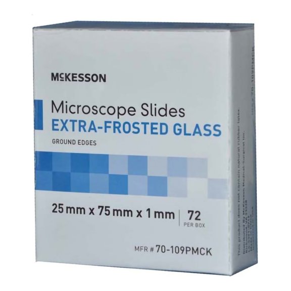 McKesson Premium Microscope Slides, Extra-Frosted Glass - 25 mm x 75 x 1 mm, 1440 Ct