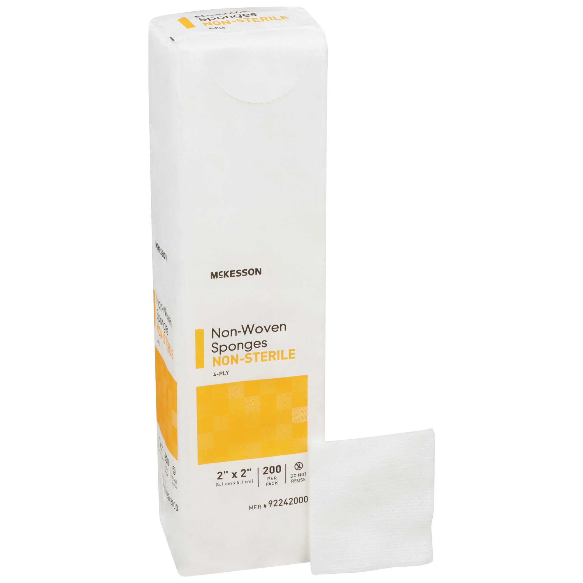 McKesson Premium Woven Gauze Sponges, 12Ply NonSterile, 2 in x 2 in, 200 Per Pack, 1 Pack