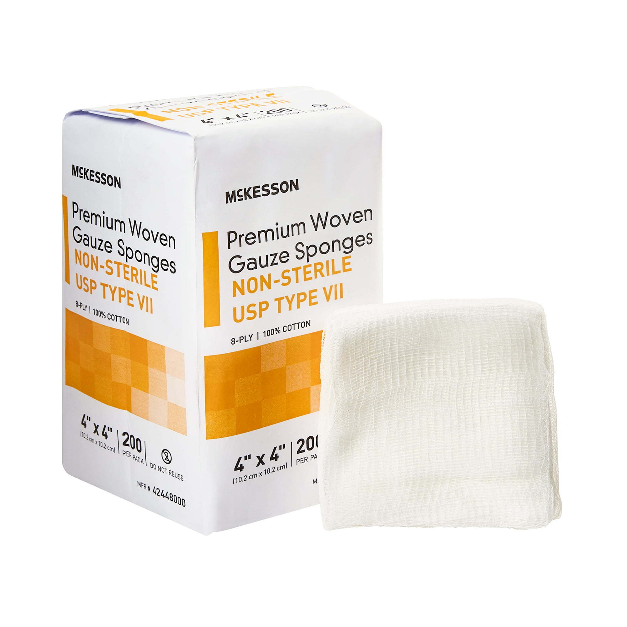 McKesson Premium Woven Gauze Sponges, 8Ply NonSterile, 4 in x 4 in