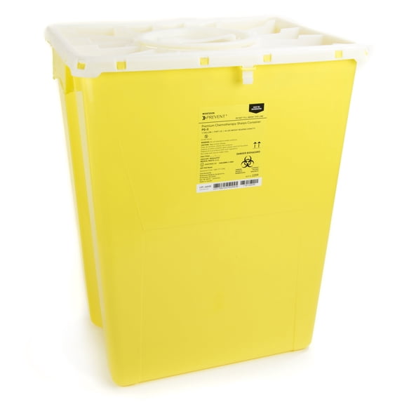 McKesson Prevent Chemotherapy Waste Container 12 gal. Vertical Entry Case of 8