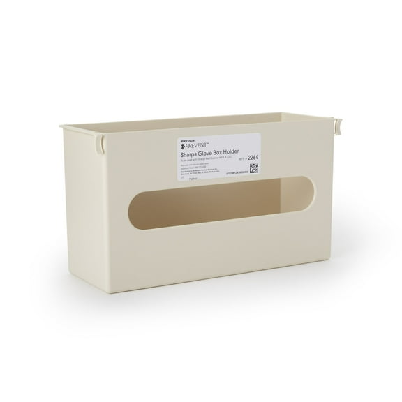 McKesson Prevent Glove Box for Sharps Cabinet - Vertical Mounting, Plastic, Putty Color - 11 in L x 3 7/8 in D x 6 1/2 in H, 2 Ct