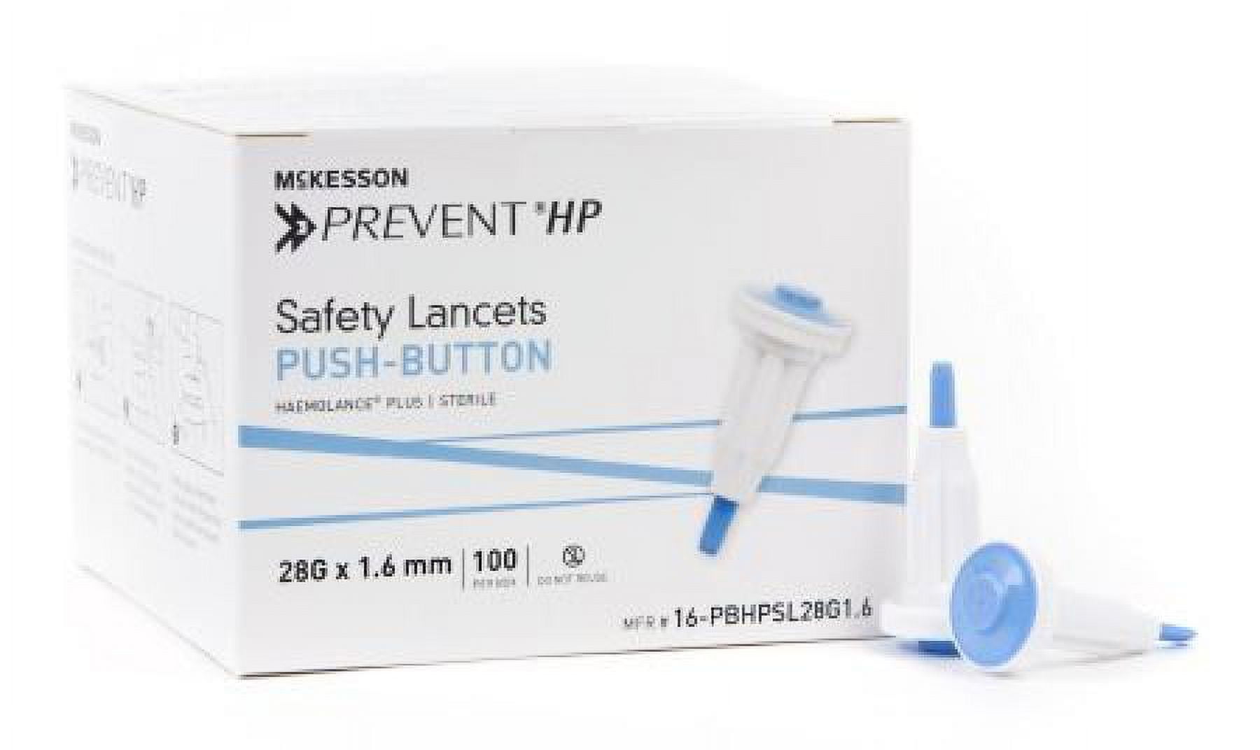 McKesson Prevent PushButton Safety Lancet, 28 Gauge, 2000 Count