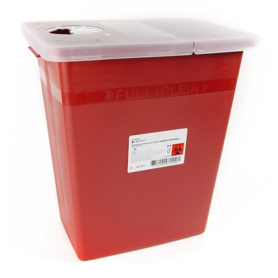 McKesson Prevent Sharps Container, Biohazard, Locking Lid - Red, 8 gal, 1 Ct