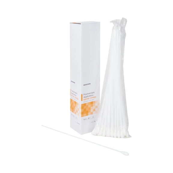 McKesson Proctoscopic Applicators, Rayon-Tipped Medical Swab, 16 in, 50 Ct