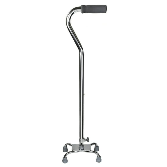 McKesson Quad Walking Cane for Seniors, Adjustable Height, 300 lbs Capacity, 1 Ct