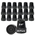thumbnail image 1 of McKesson Replacement Cane Tip - Black Rubber, 3/4 in Diameter, (10 Packs, 1 Pair per Pack) 20 Tips Total, 1 of 5
