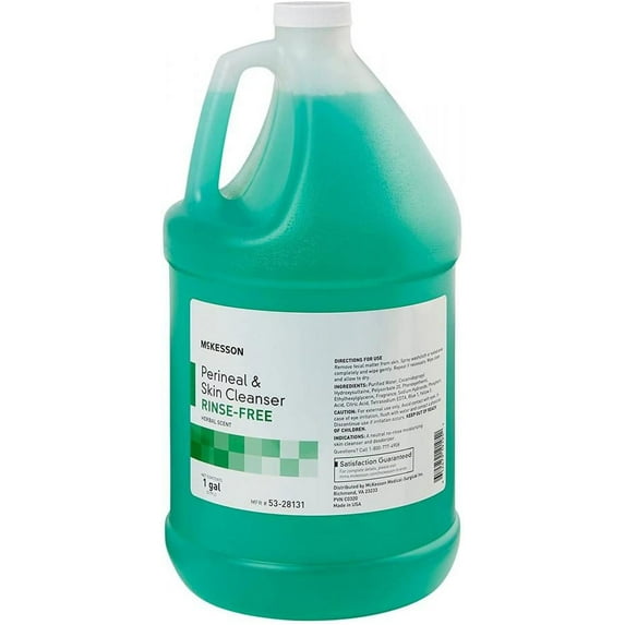 McKesson Rinse-Free Perineal & Skin Cleanser, 1 gallon Jug, Herbal Scent, 1 Count