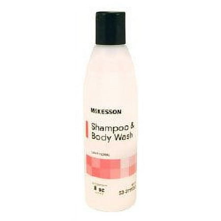 McKesson Rinse-Free Shampoo and Body Wash 8 oz. Squeeze Bottle, Light Floral Scent, 2 Pack